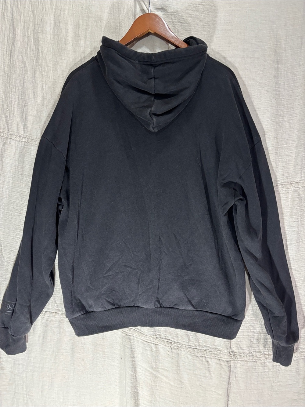 Von Dutch Black Flame Logo Hoodie Embroidered Distressed Wash Graphic Sweatshirt - Picture 8 of 9